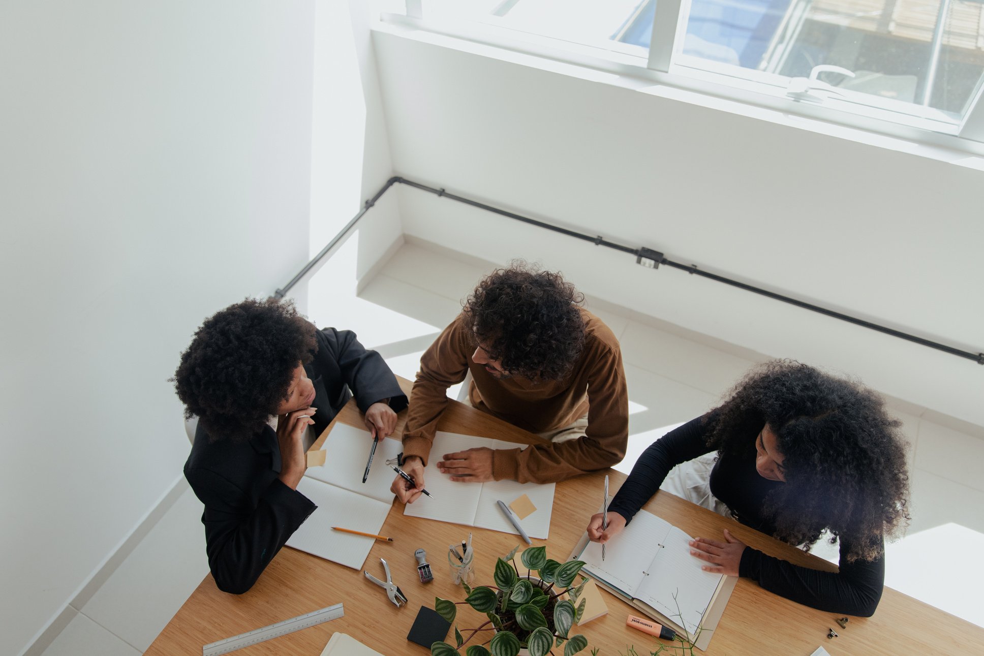 Top View of Business Colleagues in a Meeting